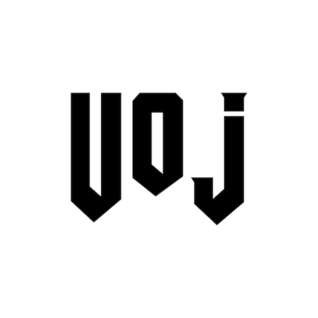Diseño de logotipo de letra UOJ para una empresa de tecnología Diseño del logotipo UOJ Combinación de colores blanco y negro Logotipo UoJ Vector UOJ Diseño del icono UOJ Alfabeto UOJ Tipografía Logotipo Diseño