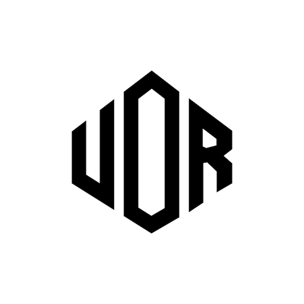 Diseño de logotipo de letra UOR con forma de polígono UOR polígono y forma de cubo diseño de logotipo UOR hexágono patrón de logotipo vectorial colores blanco y negro UOR monograma negocio y logotipo de bienes raíces