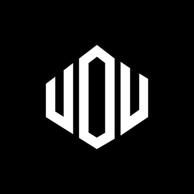 Diseño de logotipo de letra UOU con forma de polígono UOU polígono y forma de cubo diseño de logotipo UOU hexágono plantilla de logotipo vectorial colores blanco y negro UOU monograma logotipo de negocios e inmobiliario