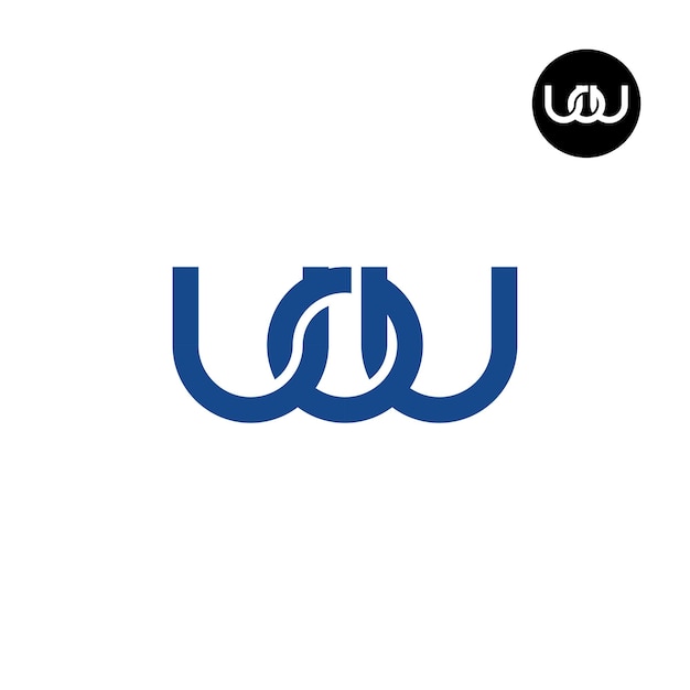 Diseño del logotipo de la letra UOU Monograma