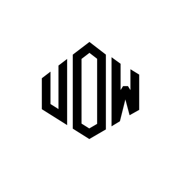 Diseño de logotipo de letra UOW con forma de polígono UOW polígono y forma de cubo diseño de logotipo UOW hexágono plantilla de logotipo vectorial colores blanco y negro UOW monograma logotipo de negocios y bienes raíces