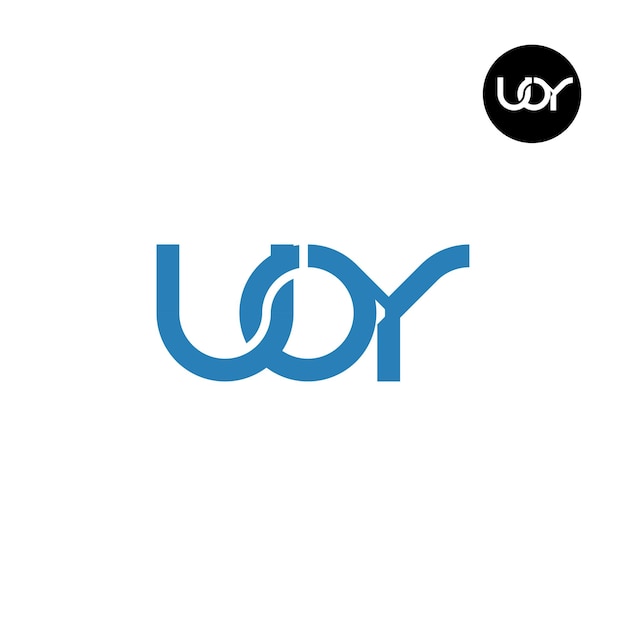 Diseño del logotipo de la letra UOY Monograma