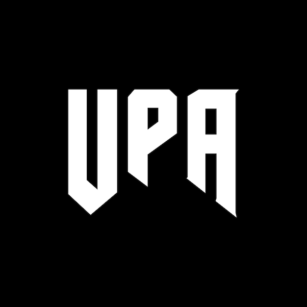 Diseño de logotipo de letra UPA para una empresa de tecnología Diseño del logotipo UPA combinación de colores blanco y negro Logotipo UPA Vector UPA Diseño del icono UPA Alfabeto UPA Tipografía Diseño del Logotipo