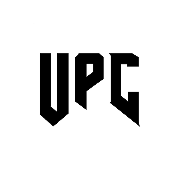 Diseño de logotipo de letra UPC para una empresa de tecnología Diseño del logotipo UPC combinación de colores blanco y negro Logotipo UPC Vector UPC Diseño del icono UPC Alfabeto UPC Tipo de diseño del logotipo