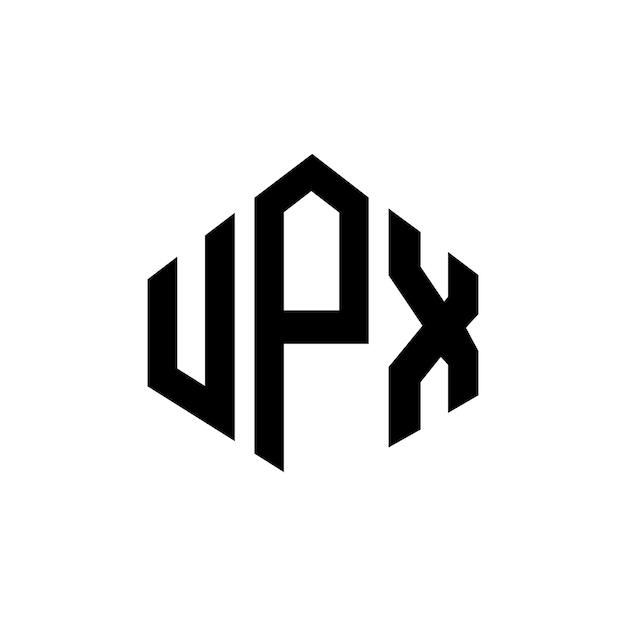 Diseño de logotipo de letra UPX con forma de polígono UPX polígono y forma de cubo diseño de logotipo UPX hexágono plantilla de logotipo vectorial colores blanco y negro UPX monograma negocio y logotipo de bienes raíces