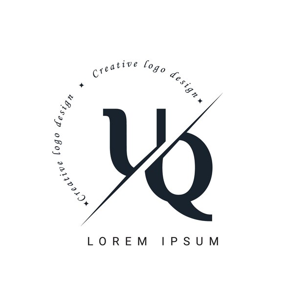 Diseño del logotipo de la letra UQ con un corte creativo Diseño creativo del logotipo