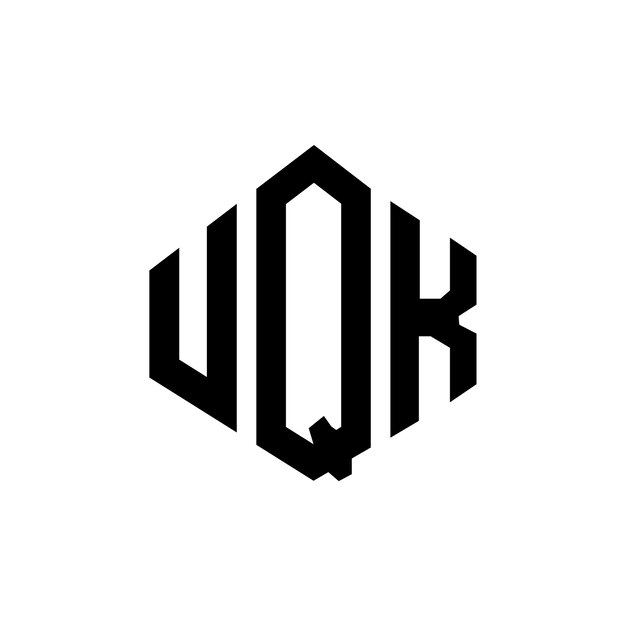 Diseño de logotipo de letra UQK con forma de polígono UQK polígono y forma de cubo diseño de logotipo UQK hexágono patrón de logotipo vectorial colores blanco y negro UQK monograma logotipo de negocios e inmobiliario