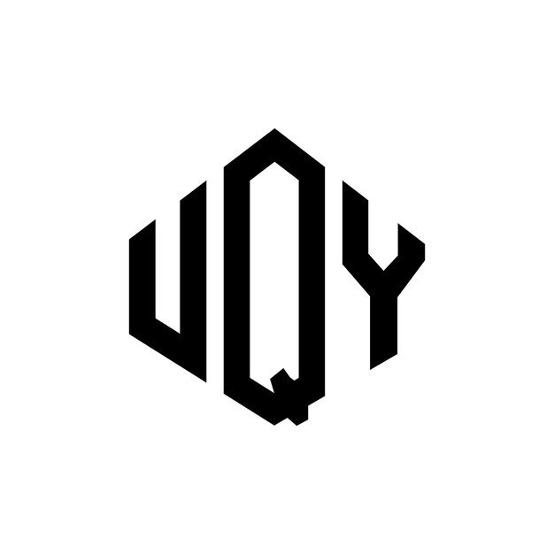 Diseño de logotipo de letra UQY con forma de polígono UQY polígono y forma de cubo diseño de logotipo UQY hexágono patrón de logotipo vectorial colores blanco y negro UQY monograma logotipo de negocios e inmobiliario