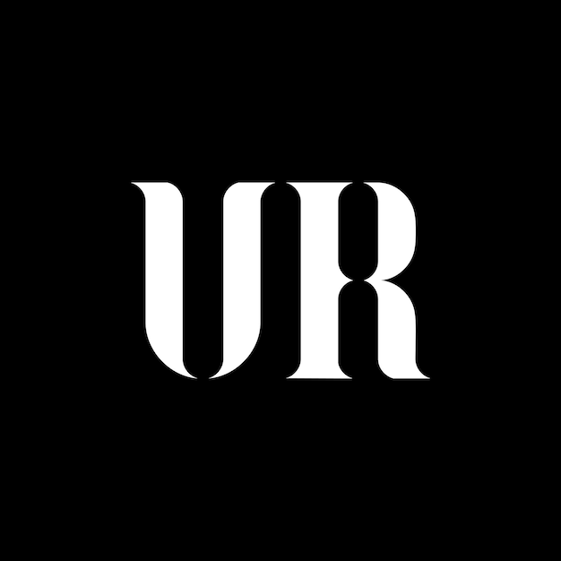 El diseño del logotipo de la letra UR La letra inicial UR, el círculo vinculado, el monograma en mayúsculas, el logotipo de color blanco UR, el diseño del logotipio UR, el logotipio U R.
