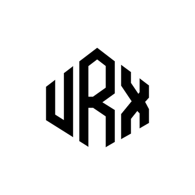 Diseño de logotipo de letra URX con forma de polígono URX diseño de logotipo en forma de póligono y cubo URX hexágono patrón de logotipo vectorial colores blanco y negro URX monograma logotipo de negocios e inmobiliario