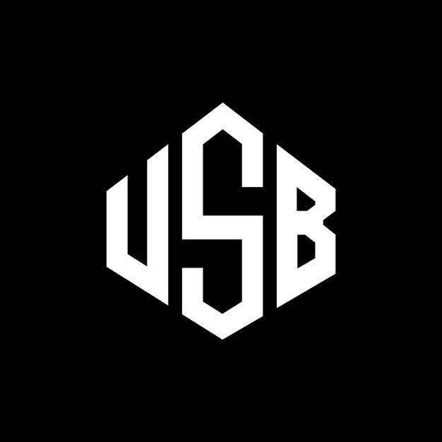 Diseño de logotipo de letra USB con forma de polígono USB diseño de logotipo en forma de póligono y cubo USB hexágono modelo de logotipo vectorial colores blanco y negro USB monograma logotipo de negocios y bienes raíces