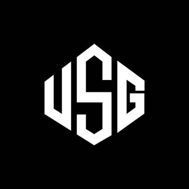 Vector diseño de logotipo de letra usg con forma de polígono usg polígono y forma de cubo diseño de logotipo usg hexágono patrón de logotipo vectorial colores blanco y negro usg monograma negocio y logotipo de bienes raíces