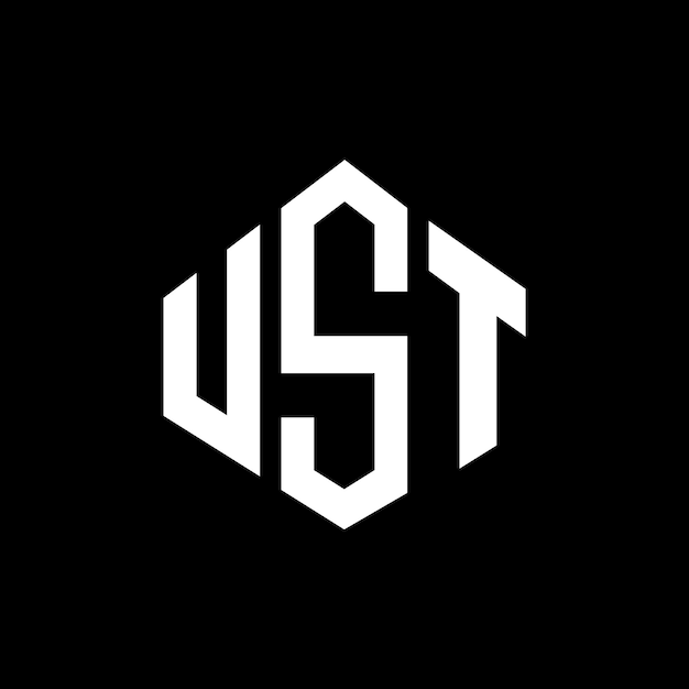 Diseño del logotipo de la letra UST con forma de polígono UST polígono y forma de cubo diseño del logotipo del vector hexágono UST plantilla del logotipo colores blanco y negro UST monograma negocio y logotipo de bienes raíces