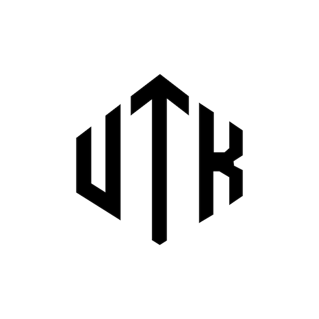 Diseño del logotipo de la letra UTK con forma de polígono UTK poligono y forma de cubo diseño del logotipo UTK hexágono modelo de logotipo vectorial colores blanco y negro UTK monograma negocio y logotipo de bienes raíces