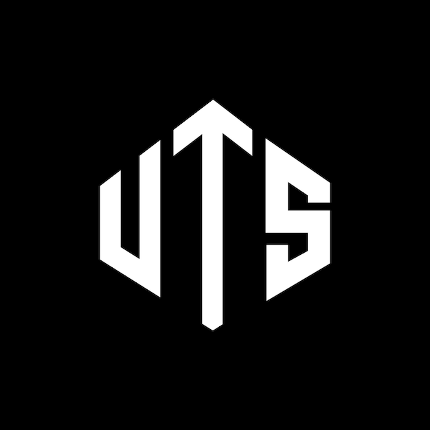 Diseño de logotipo de letra UTS con forma de polígono UTS polígono y forma de cubo diseño de logotipo UTS hexágono patrón de logotipo vectorial colores blanco y negro UTS monograma negocio y logotipo de bienes raíces