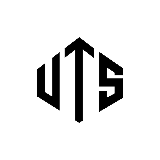 Diseño de logotipo de letra UTS con forma de polígono UTS polígono y forma de cubo diseño de logotipo UTS hexágono patrón de logotipo vectorial colores blanco y negro UTS monograma negocio y logotipo de bienes raíces