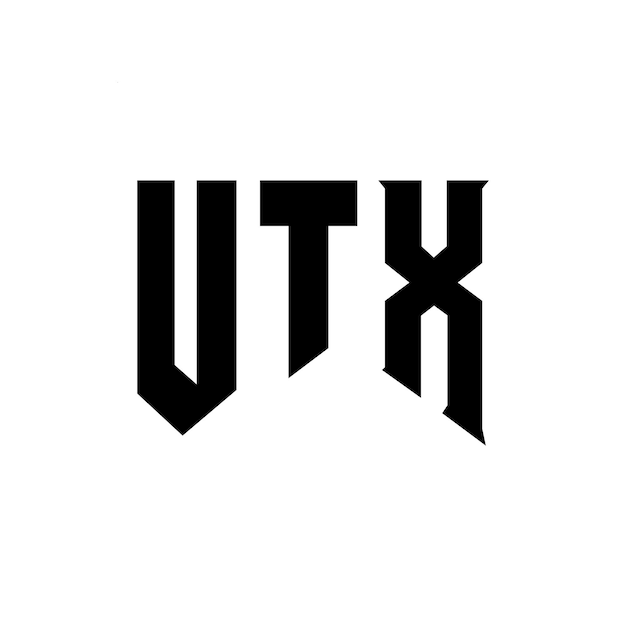 Diseño de logotipo de letra UTX para la compañía de tecnología UTX diseño de logotipo combinación de colores blanco y negro UTX logotipo UTX vector UTX diseño UTX icono UTX alfabeto UTX tipografía diseño del logotipo