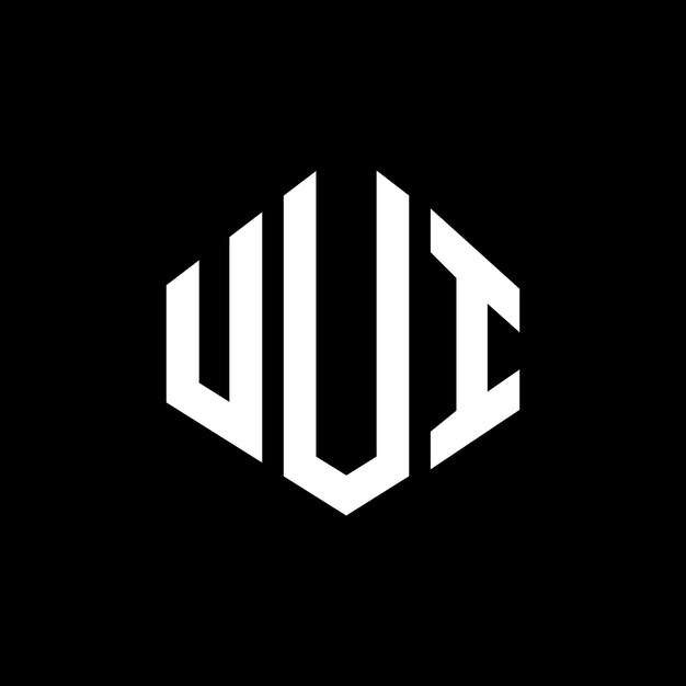 Diseño del logotipo de la letra UUI con forma de polígono UUI polígono y forma de cubo diseño del logotipo UUI hexágono modelo de logotipo vectorial colores blanco y negro UUI monograma negocio y logotipo de bienes raíces