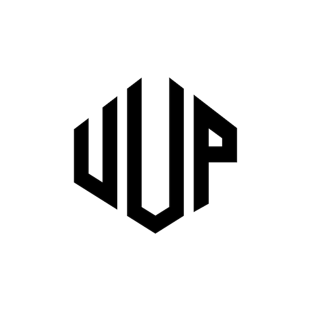 Vector diseño del logotipo de la letra uup con forma de polígono uup diseño del logotipo en forma de póligono y cubo uup hexágono modelo de logotipo vectorial colores blanco y negro uup monograma logotipo de negocios y bienes raíces