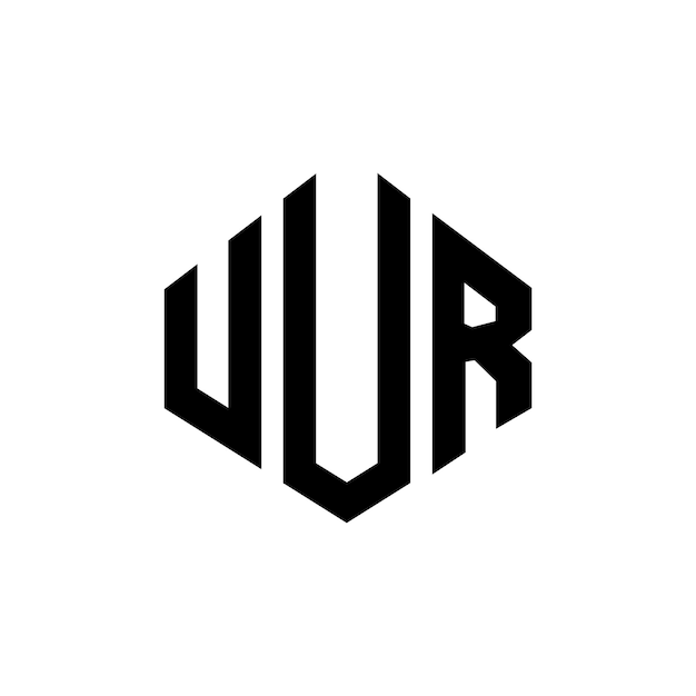 Diseño del logotipo de la letra UUR con forma de polígono UUR poligono y forma de cubo diseño del logotipo UUR hexágono plantilla del logotipo vectorial colores blanco y negro UUR monograma logotipo de negocios e inmobiliario