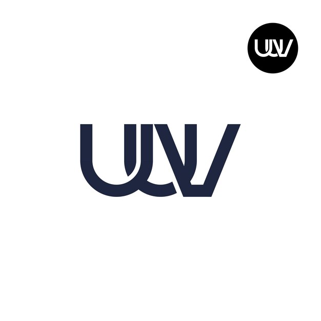 Diseño del logotipo de la letra UUV Monograma