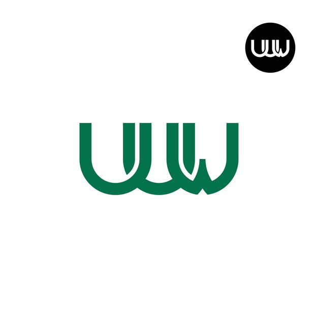 Diseño del logotipo de la letra UUW Monograma