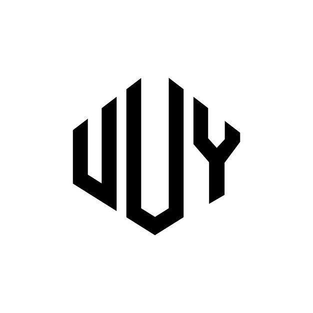 Diseño de logotipo de letra uuy con forma de polígono uuy diseño de logotipo en forma de póligono y cubo uuy hexágono patrón de logotipo vectorial colores blanco y negro uuy monograma logotipo de negocios e inmobiliario