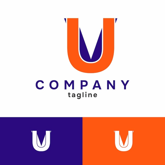 Diseño de logotipo de letra UV