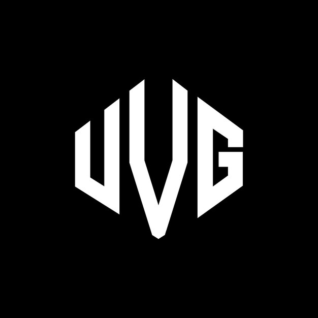 Vector diseño de logotipo de letra uvg con forma de polígono uvg diseño de logotipo en forma de póligono y cubo uvg hexágono modelo de logotipo vectorial colores blanco y negro uvg monograma logotipo de negocios y bienes raíces