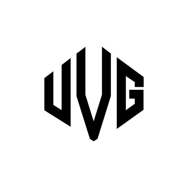 Diseño de logotipo de letra UVG con forma de polígono UVG diseño de logotipo en forma de póligono y cubo UVG hexágono modelo de logotipo vectorial colores blanco y negro UVG monograma logotipo de negocios y bienes raíces