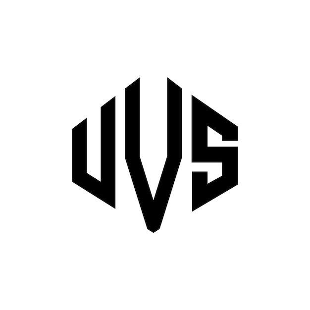 Diseño de logotipo de letra UVS con forma de polígono UVS diseño de logotipo en forma de polígon y cubo UVS hexágono modelo de logotipo vectorial colores blanco y negro UVS monograma de negocios y logotipo de bienes raíces