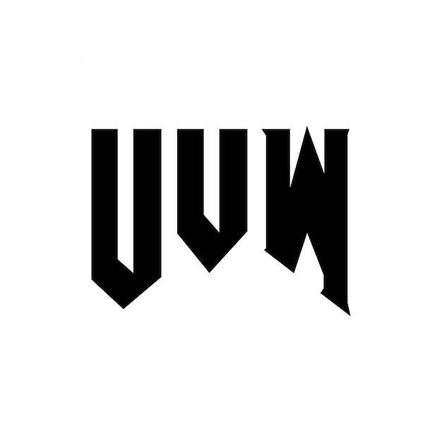 Diseño de logotipo de letra UVW para una empresa de tecnología Diseño del logotipo UVW combinación de colores blanco y negro Logo UVW vector UVW diseño Icono UVW alfabeto UVW tipografía diseño del logotipo