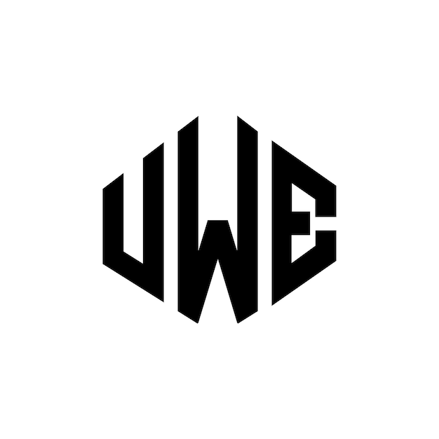 Diseño de logotipo de letra UWE con forma de polígono UWE polígono y forma de cubo diseño de logotipo UWE hexágono plantilla de logotipo vectorial colores blanco y negro UWE monograma logotipo de negocios y bienes raíces