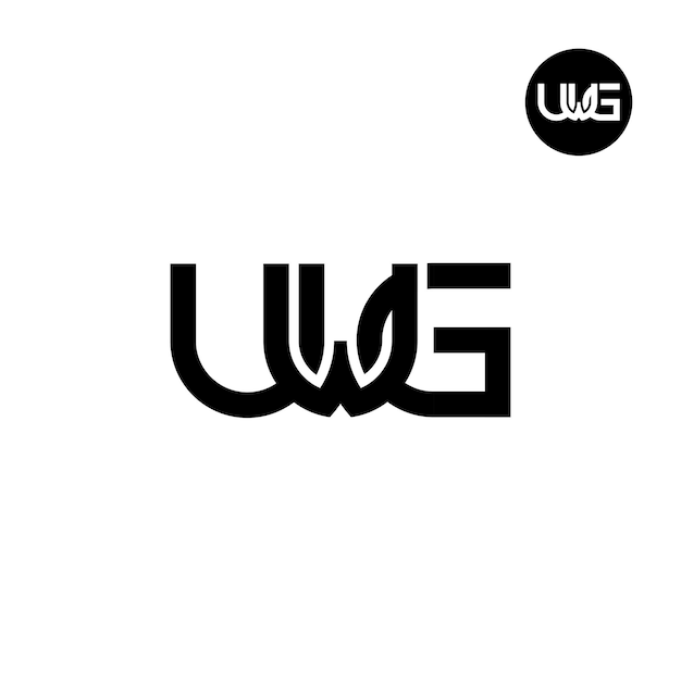 Vector diseño del logotipo de la letra uwg monograma