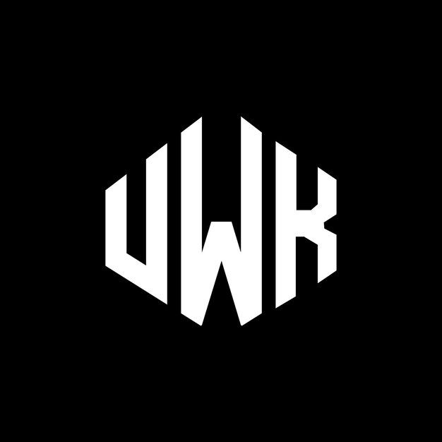 El diseño del logotipo de la letra UWK con forma de polígono UWK polígono y forma de cubo diseño del logotipio UWK hexágono modelo de logotipo vectorial colores blanco y negro UWK monograma negocio y logotipo de bienes raíces