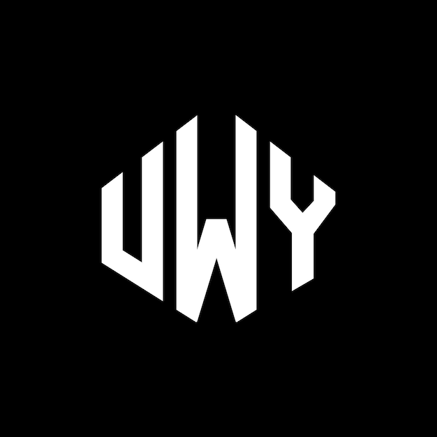 Diseño de logotipo de letra UWY con forma de polígono UWY polígono y forma de cubo diseño de logotipo UWY hexágono patrón de logotipo vectorial colores blanco y negro UWY monograma de negocios y logotipo de bienes raíces