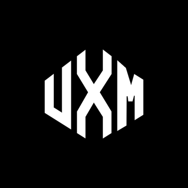 Diseño de logotipo de letra UXM con forma de polígono UXM polígono y forma de cubo diseño de logotipo UXM hexágono patrón de logotipo vectorial colores blanco y negro UXM monograma de negocios y logotipo de bienes raíces