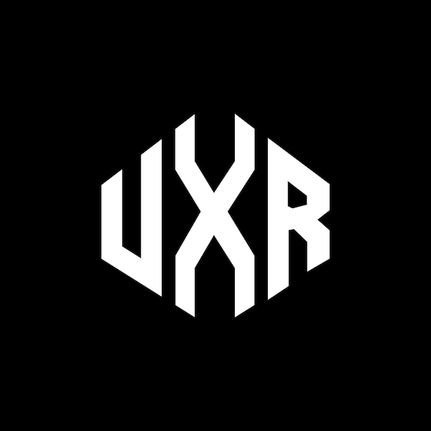 Diseño de logotipo de letra UXR con forma de polígono UXR polígono y forma de cubo diseño de logotipo UXR hexágono patrón de logotipo vectorial colores blanco y negro UXR monograma de negocios y logotipo de bienes raíces