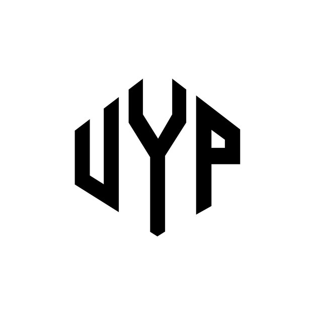 Diseño del logotipo de la letra UYP con forma de polígono UYP diseño del logotipo en forma de póligono y cubo UYP hexágono modelo de logotipo vectorial colores blanco y negro UYP monograma logotipo de negocios e inmobiliario