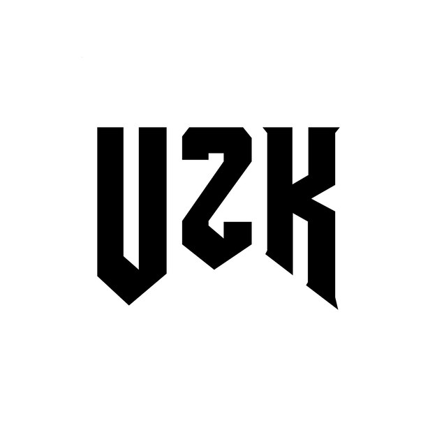Diseño de logotipo de letra UZK para una empresa de tecnología Diseño del logotipo UZK combinación de colores blanco y negro UZK logotipo Vector UZK diseño UZK icono UZK alfabeto UZK tipografía diseño del logotipo
