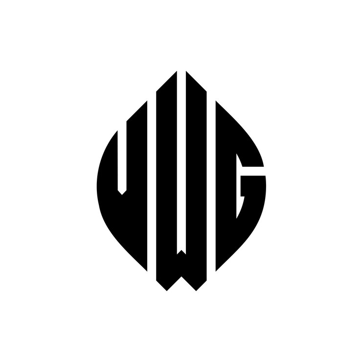 Vector el diseño del logotipo de la letra v con forma de círculo y elipse vwg letras elipse con estilo tipográfico las tres iniciales forman un logotipo de círculo vwg círculo emblema monograma abstracto letra marca vector