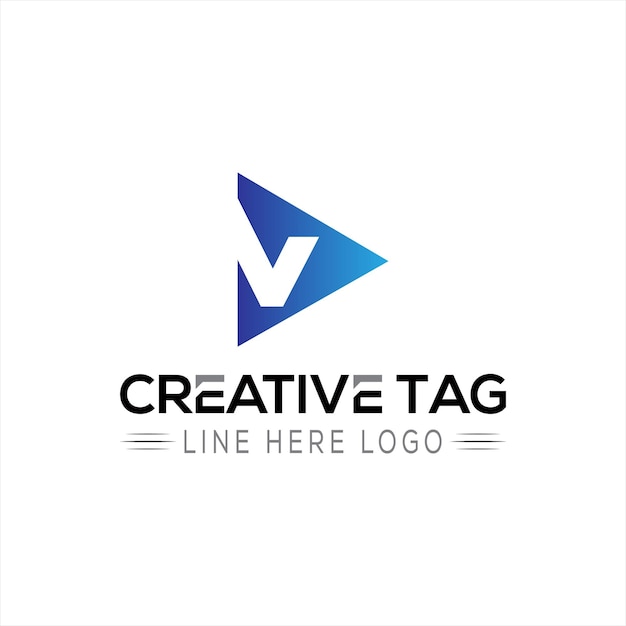 Diseño de logotipo de la letra V con iconos creativos para descarga gratuita