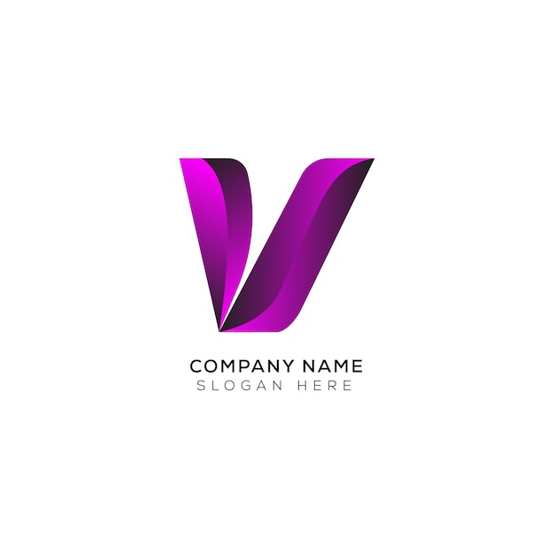 Diseño de logotipo de letra V minimalista moderno