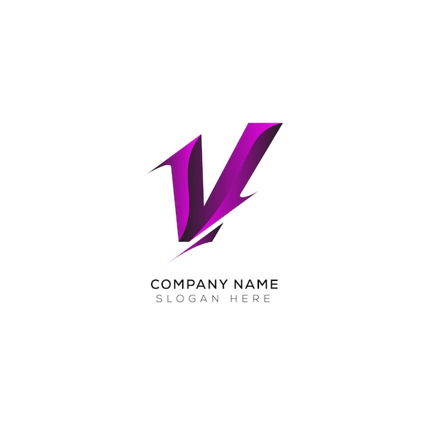 Diseño de logotipo de letra V minimalista moderno