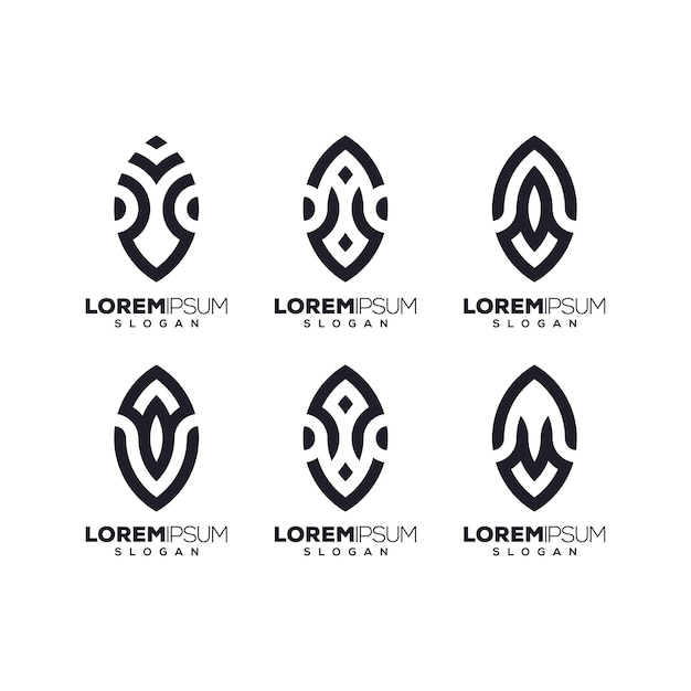 Diseño de logotipo letra v set