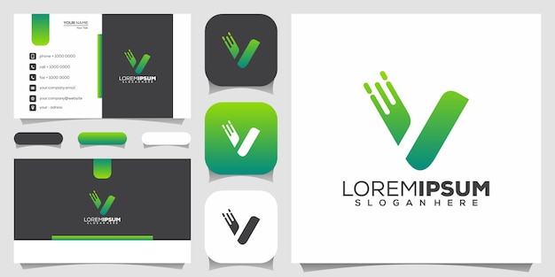 Vector diseño de logotipo letra v