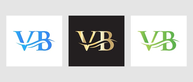 Diseño del logotipo de la letra vb. plantilla de logotipo vb