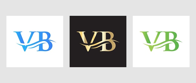 Diseño del logotipo de la letra VB. Plantilla de logotipo VB