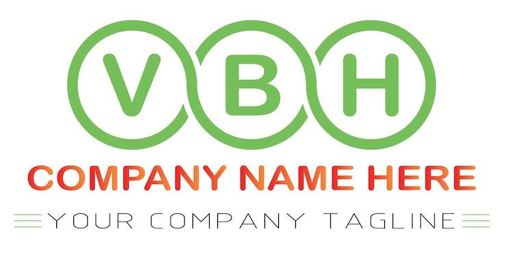 Vector diseño de logotipo de letra vbh