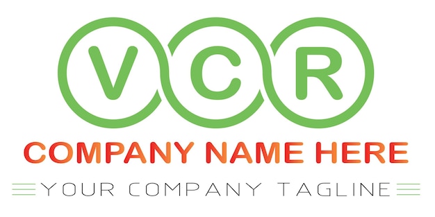 Diseño de logotipo de letra VCR